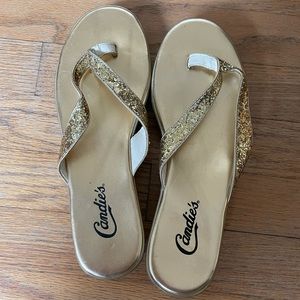 Candies Gold Flip Flops